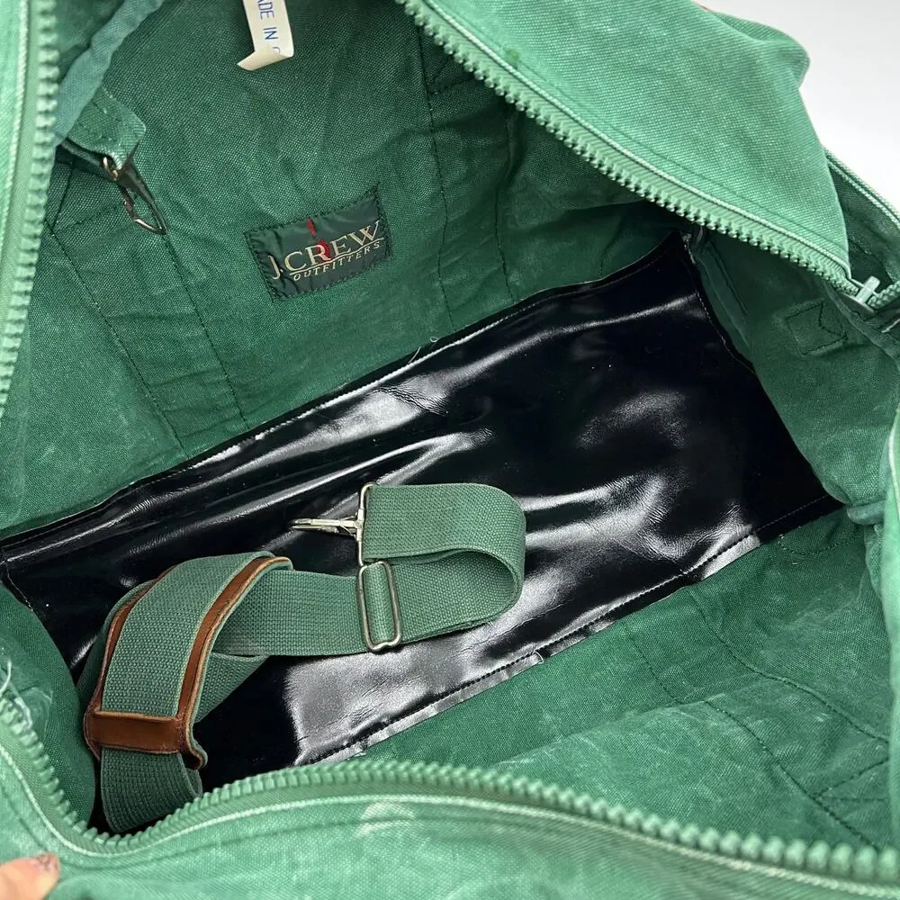 Vintage J.Crew Green Canvas Duffle Bag